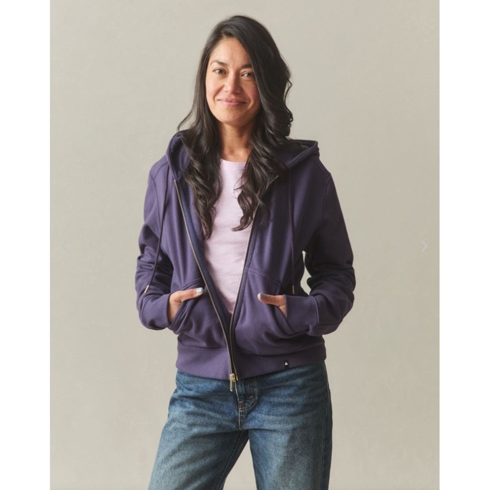 American Giant Relaxed Classic Full Zip Hoodie Womens Small Purple Cotton